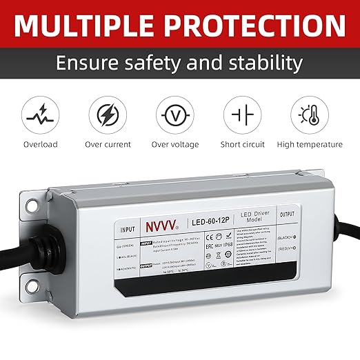 12V LED Driver 60 Watts Waterproof IP68 Power Supply Low Voltage Landscape - Image 7