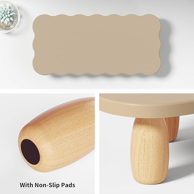 AFOOYO Monitor Stand Riser, Cookie-Shaped Sturdy Wood Computer Monitor Stand - Image 7