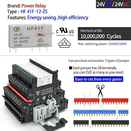 3Pcs Electromechanical Relay Black Miniature Power Relay 24VDC and 24VAC - Image 6