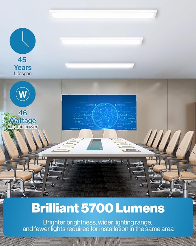 Sunco 12 Pack 1x4 LED Flat Panel Light, Dual Selectable CCT 3500K/4000K/5000K & - Image 2