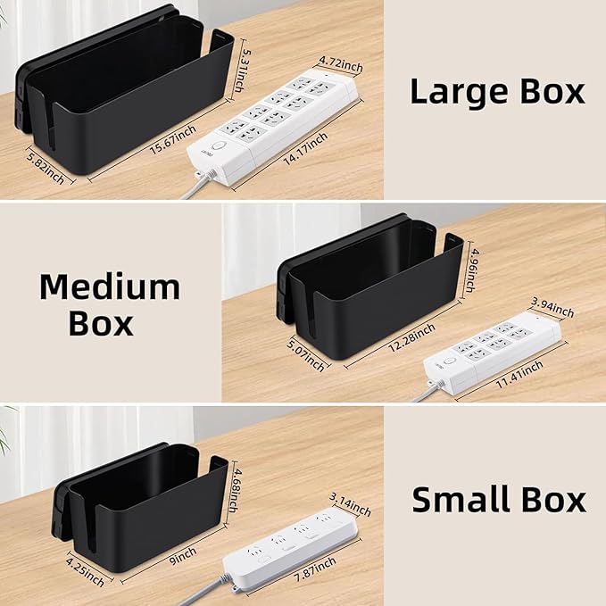 YaeCCC Cable Management Organizer Box Power Strips Hider Power Cords Hider - Image 2