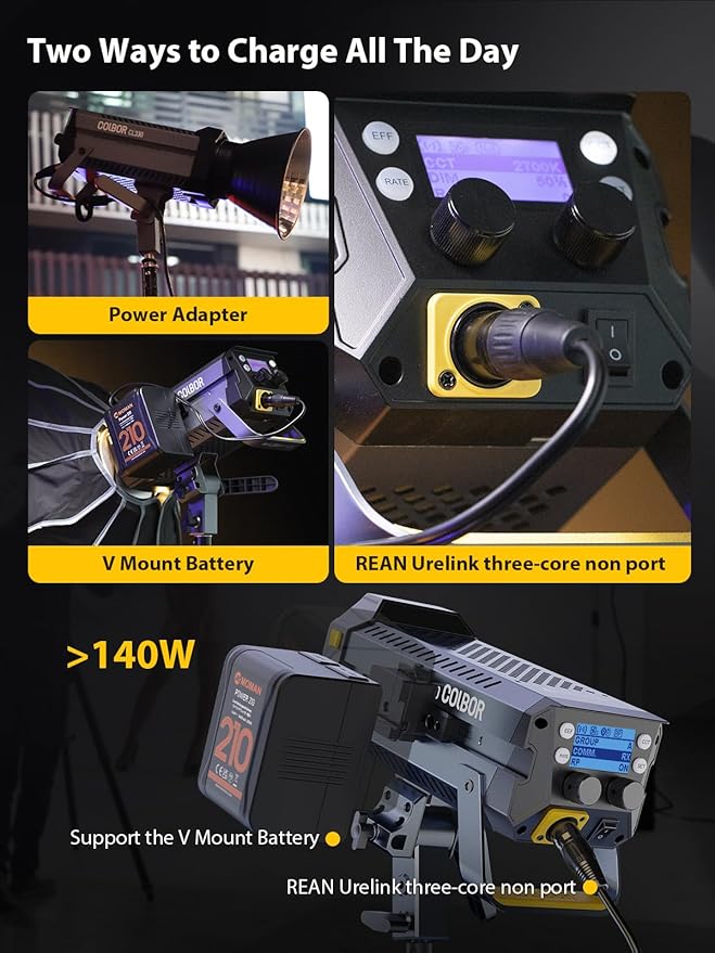 Video Light, COLBOR CL330 Lite 330W Continuous Lighting 2700-6500K Bi-Color - Image 6
