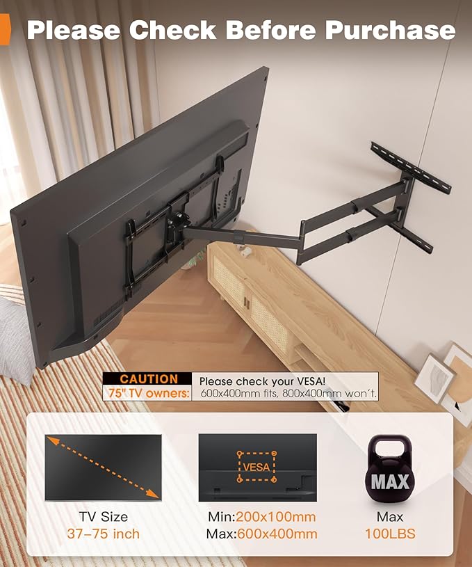 47” Extra Long Arm TV Wall Mount - Image 5