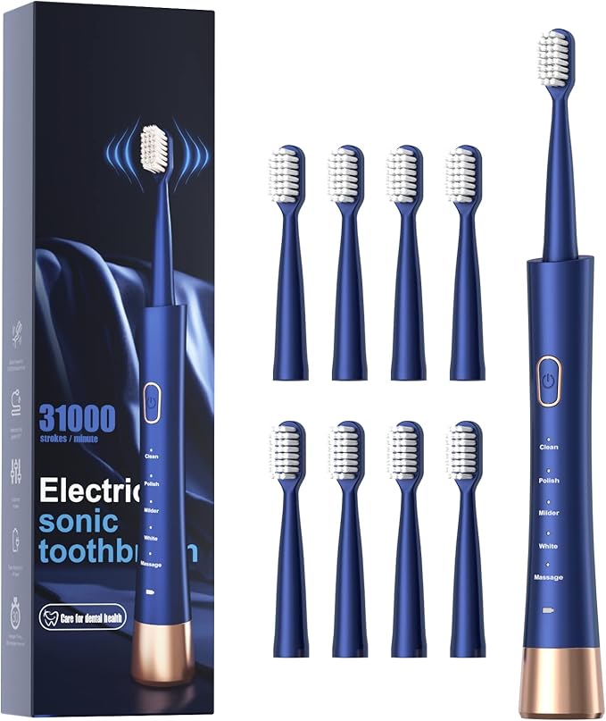 AJELU IPX7 Waterproof Sonicare Electric Toothbrush, 2-Hour Fast Charge by AJELU