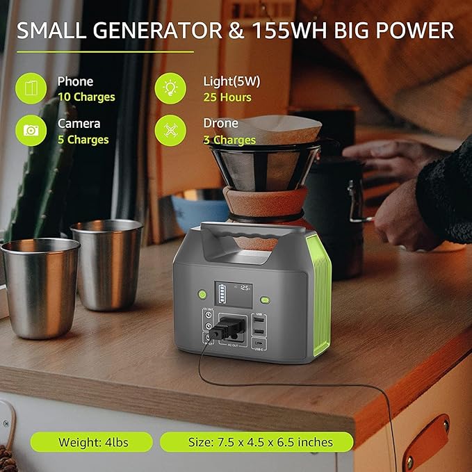EnginStar Portable Power Station, 150W 155Wh Power Bank - Image 2