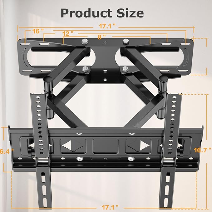 WNJQBY Full Motion TV Wall Mount - Image 3