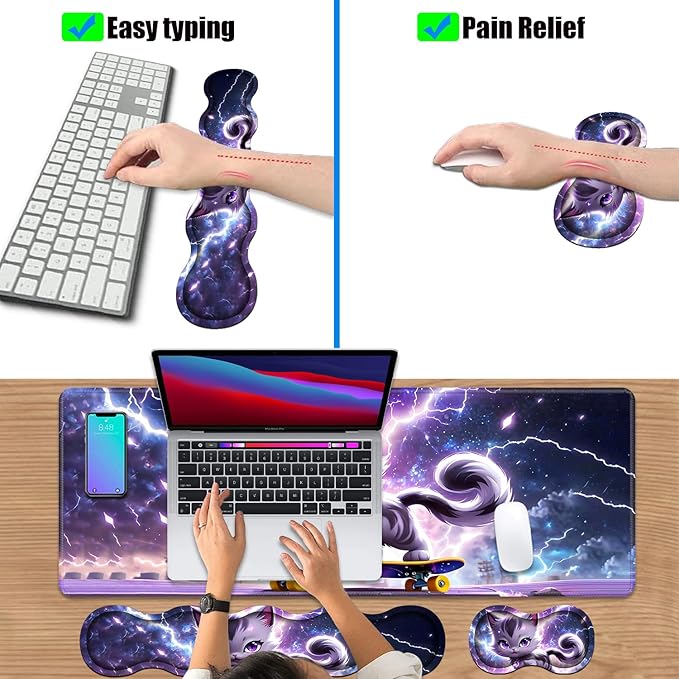 4 in 1 Ergonomic Keyboard Wrist Rest & Mouse Pad Wrist Rest Set, Large XXL - Image 6
