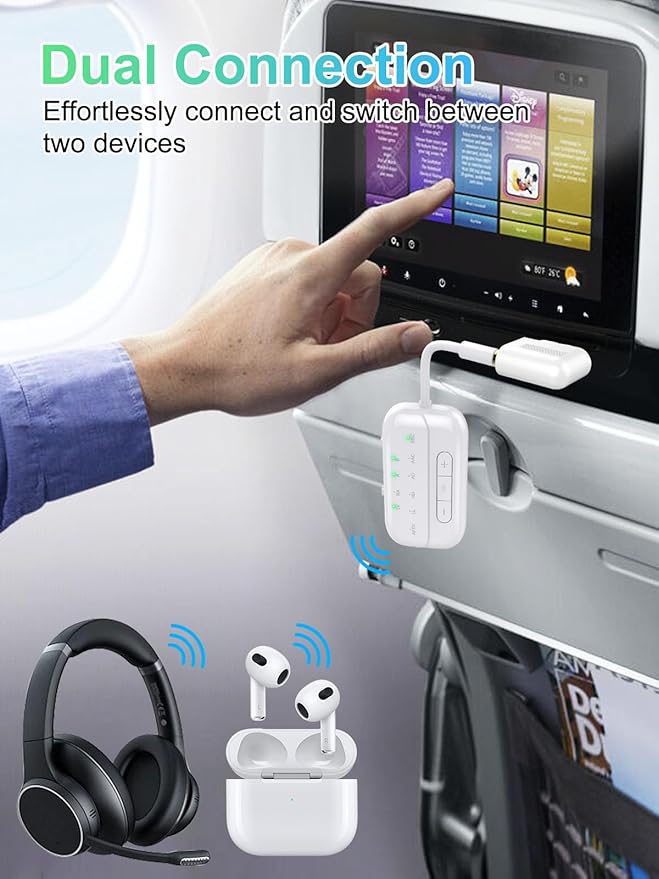 2026 Upgraded Pro Bluetooth 5.4 Transmitter Receiver, 2-in-1 Airplane Wireless - Image 3