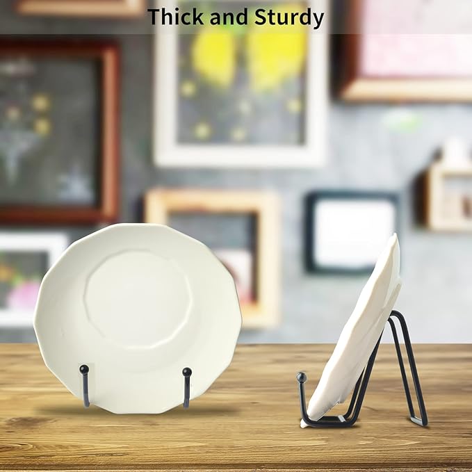IBosins 5 Pack 3 Inch Small Plate Holder Display Stands, Mini Metal Black Frame - Image 5