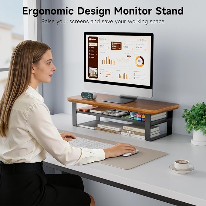 NestNeat Monitor Stand Riser, 24 Inch Computer Monitor Stand - Image 6