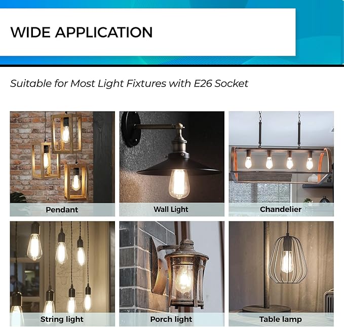 Hizashi Vintage LED Edison Bulb Dimmable, 6W Equivalent 60W, 4000k Neutral White - Image 6
