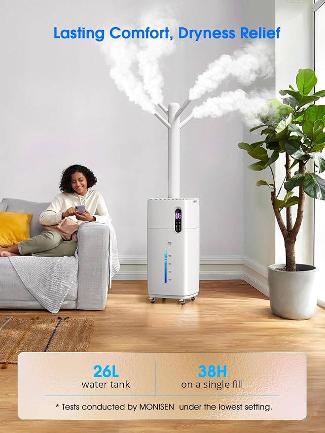 MONISEN 26L/5.7Gal Humidifier Large Room 3000 ft², Supersized Cool Mist - Image 2