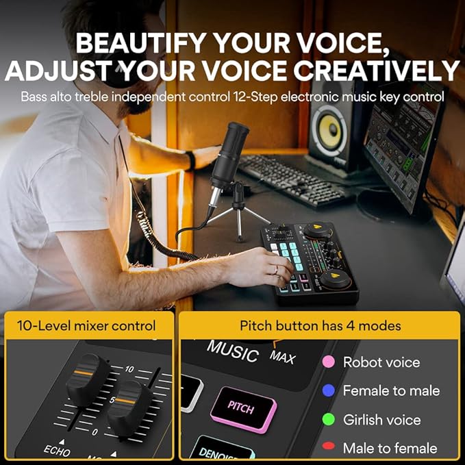 MAONO Podcast Equipment Bundle Audio mixer All-in-One Podcast Production Studio - Image 7