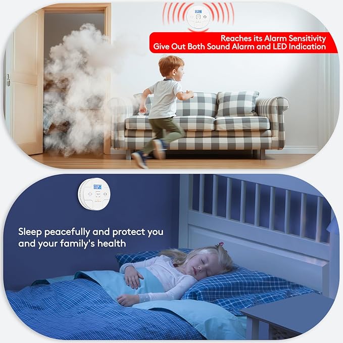 2 in 1, Combination Smoke and Carbon Monoxide Alarm, Detect CO, 85 dB Alert - Image 7