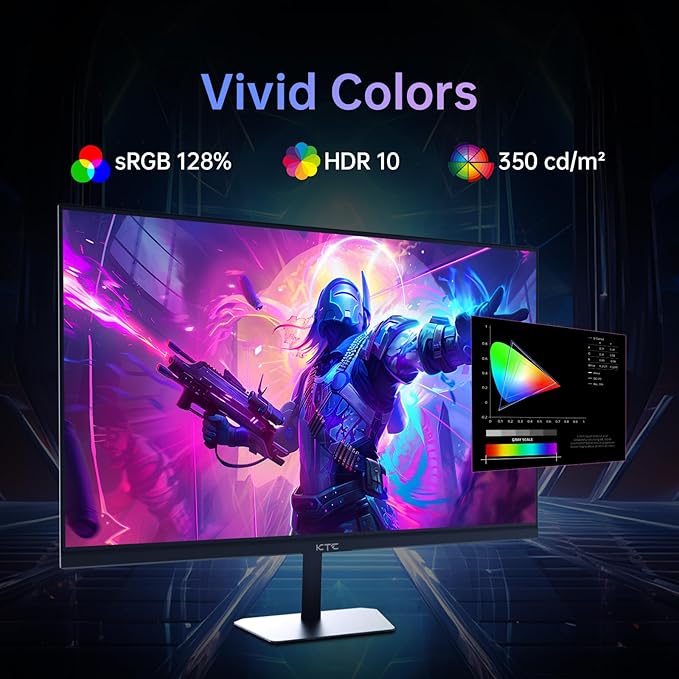KTC 24.5'' Gaming Monitor 180Hz, Fast IPS 1080P 1 ms, 128% sRGB HDR10, HDMI x 2 - Image 5