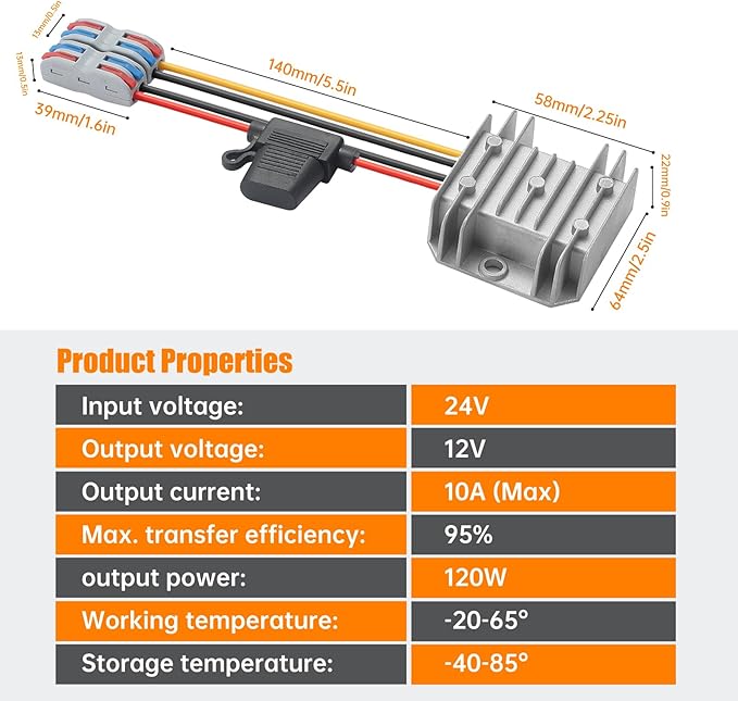 BEYIMEI 10A 120W DC-DC Converter 24V Step Down to 12V Converter Voltage - Image 7