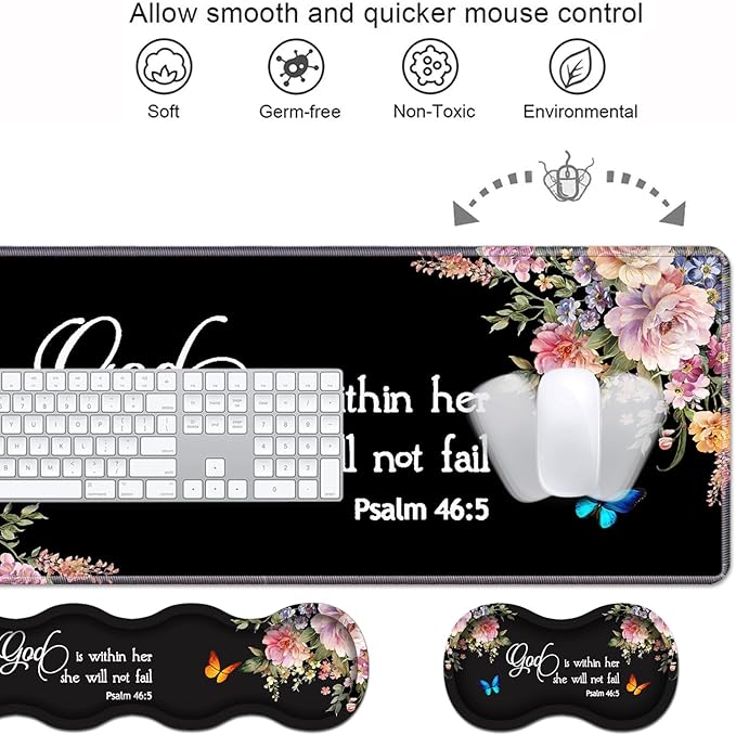 Ergonomic Keyboard Wrist Rest & Mouse Pad Wrist Rest Set, Large XXL Gaming Desk - Image 4