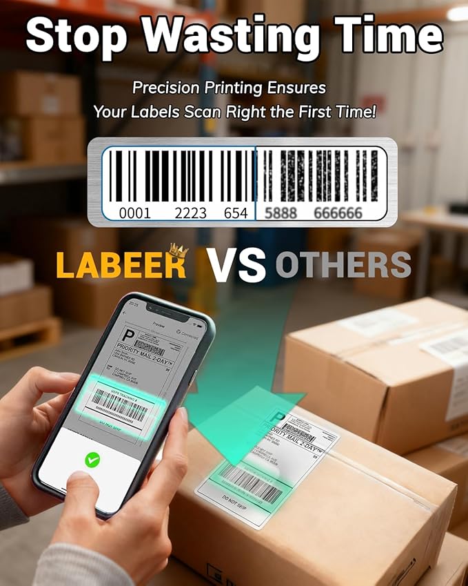 Labeer Bluetooth Thermal Shipping Label Printer, 4x6 Wireless Shipping Label - Image 2