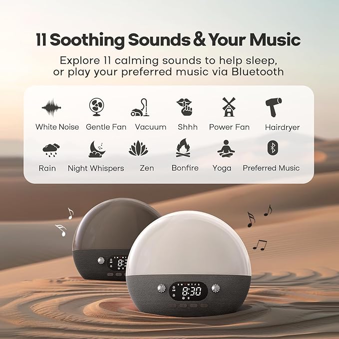 Dekala RestOnn Sunrise Alarm Clock Sunset Sound Machine 7-Day Programmable Loud - Image 5