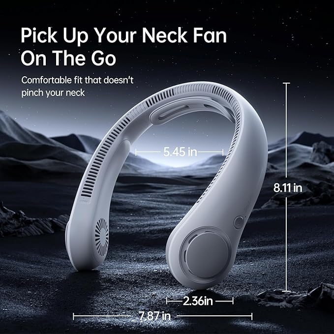 JISULIFE Portable Neck Fan Upgraded, Neckbrace Personal Hands Free, 5 Speed - Image 6