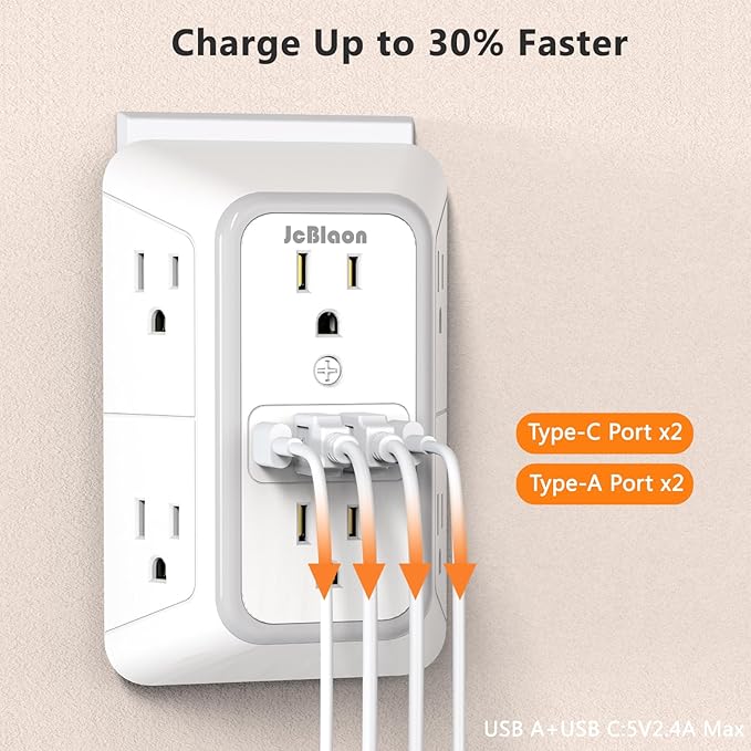 USB Wall Charger Power Strip Surge Protector - Image 4