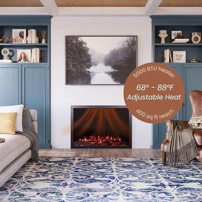 Modern Ember Highmark Traditional 44 Inch Built-in Smart Electric Fireplace - Image 8