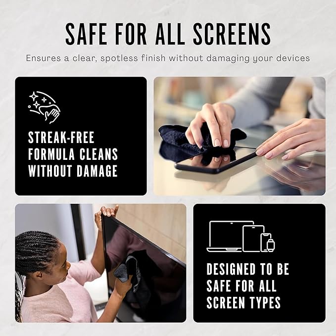 Delete Screen Cleaner Spray Kit, 16oz Bottle and 12"x12" Microfiber Cleaning - Image 5