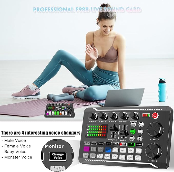 Professional Audio Mixer, SINWE Live Sound Card and Audio Interface - Image 4