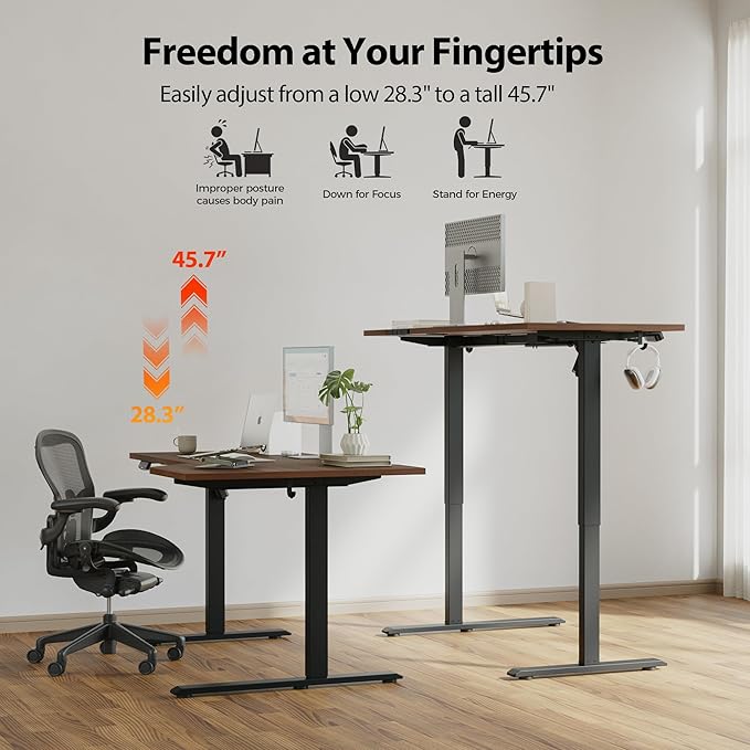 Agilestic Electric Standing Desk, L-Shaped 55 Inches Height Adjustable Desk - Image 6