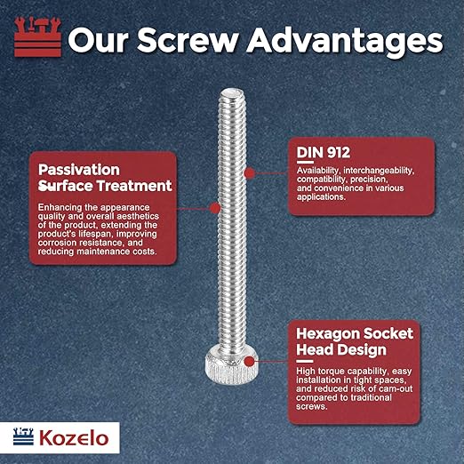 Kozelo 50pcs Socket Head Cap Screws - Image 3