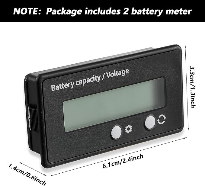 Frienda 2 Pieces Dc 12v 24v 36v 48v 60v 72v 84v Golf Cart Battery Meter - Image 2