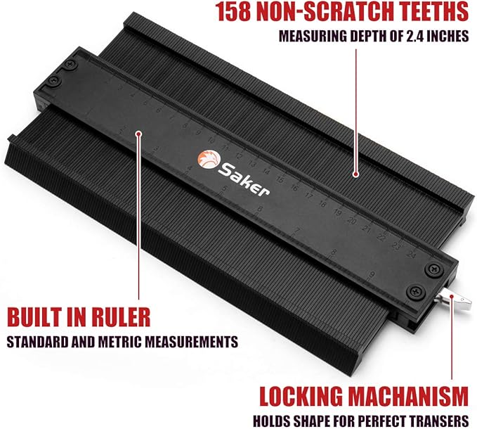 Saker Contour Gauge Profile Tool- Adjustable Lock-Precisely Copy Irregular - Image 5