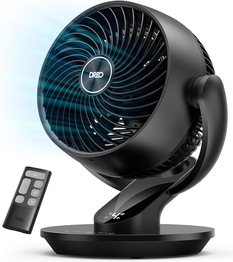 Dreo Fan for Bedroom, 13-Inch Oscillating Table Air Circulator Fan for Whole by DREO