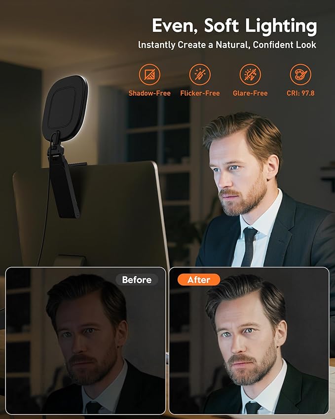 Upgraded Ring Light for Laptop, Monitor & Desk – Eye-Caring Diffused LED - Image 2