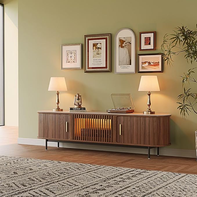 POVISON Fully-Assembled Mid Century Modern Black TV Stand by POVISON