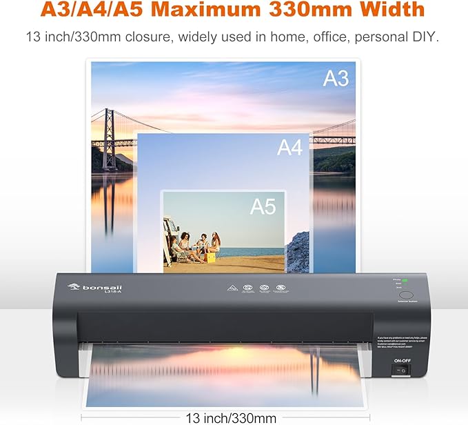 Bonsaii Laminator, 13 Inch 7-in-1 Thermal Laminator Machine - Image 8