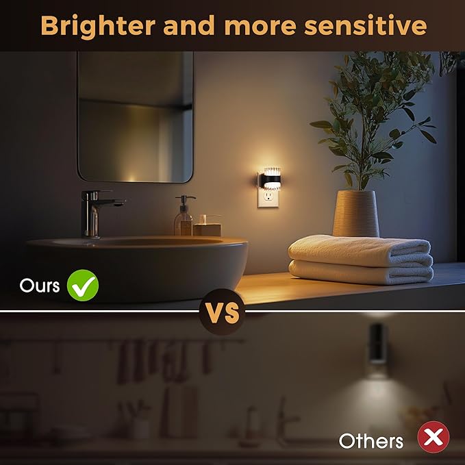 L LOHAS LED Night Light, Modern Night Lights Plug into Wall, 2 Pack - Image 6