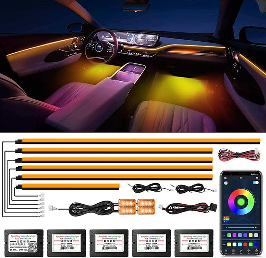 Acrylic Interior Car Lights, WEBUPAR Car Accessories 10 in 1 Car LED Strip by WEBUPAR