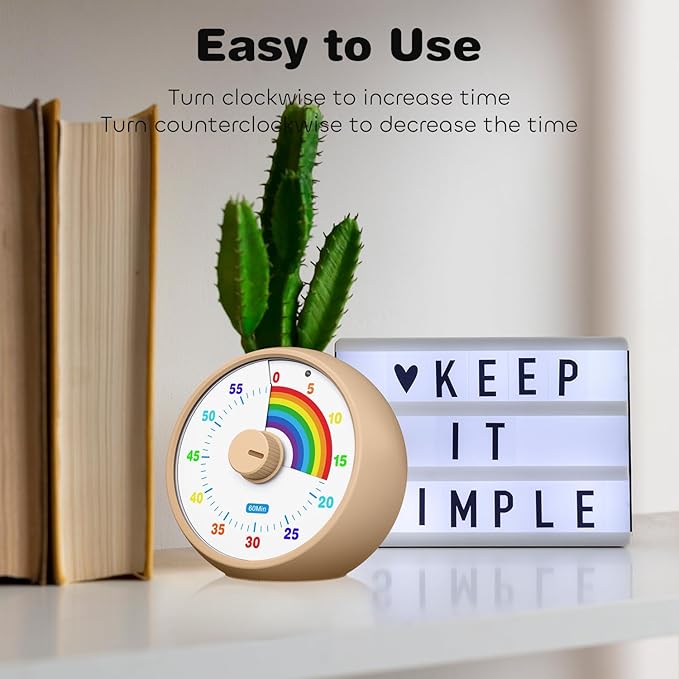 Visual Timer for Kids, 60-Minute Countdown Timer for Classroom Office Kitchen - Image 6