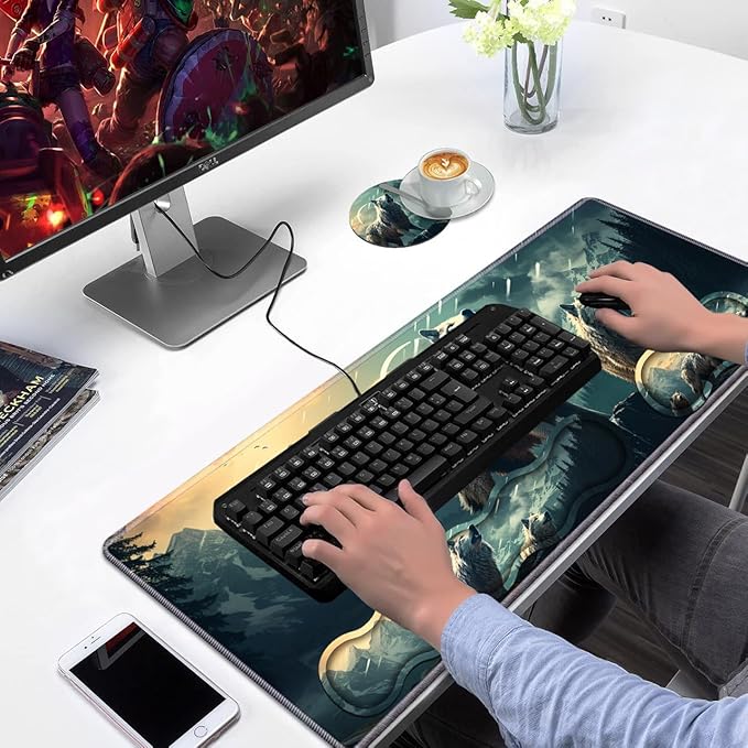Ergonomic Keyboard Wrist Rest & Mouse Pad Wrist Rest Set, Large XXL Gaming Desk - Image 6