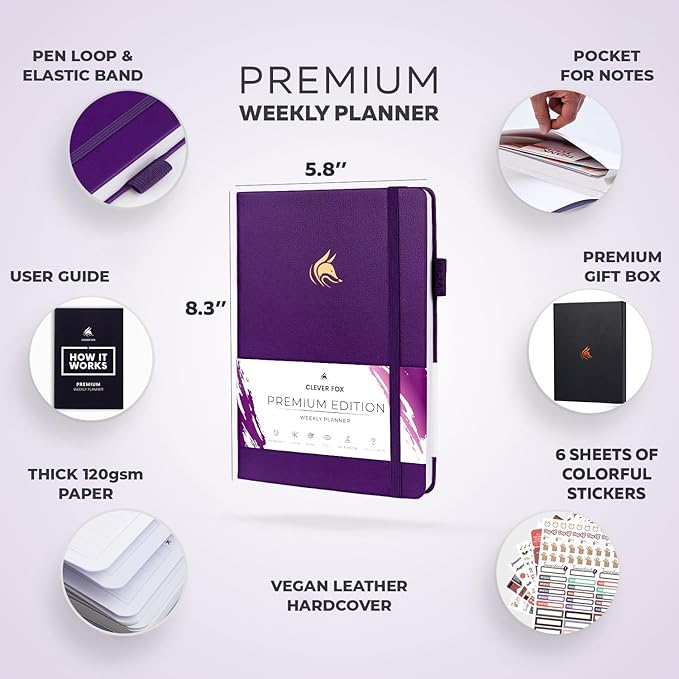 Clever Fox Planner Premium Edition – Undated Luxurious Weekly & Monthly Planner - Image 2