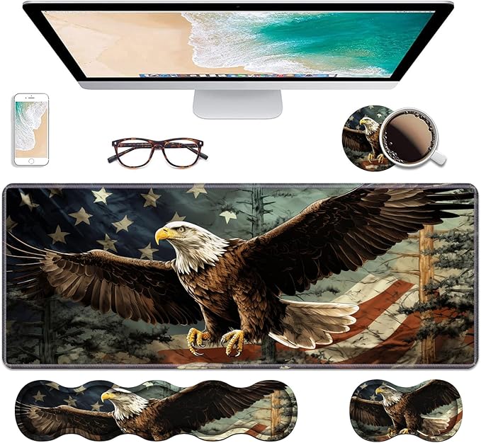 Ergonomic Keyboard Wrist Rest & Mouse Pad Wrist Rest Set, Large Gaming Desk Mat by Unknown