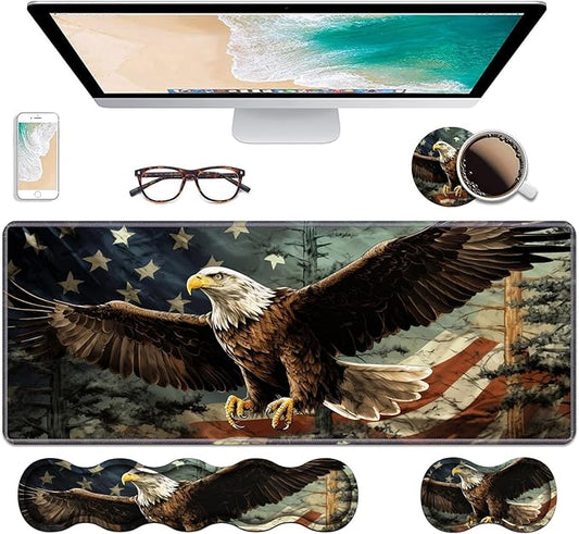 Ergonomic Keyboard Wrist Rest & Mouse Pad Wrist Rest Set, Large Gaming Desk Mat by Unknown