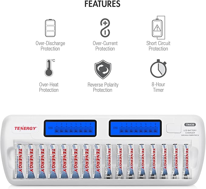 Tenergy TN438 16-Slot Smart Battery Charger - Image 8