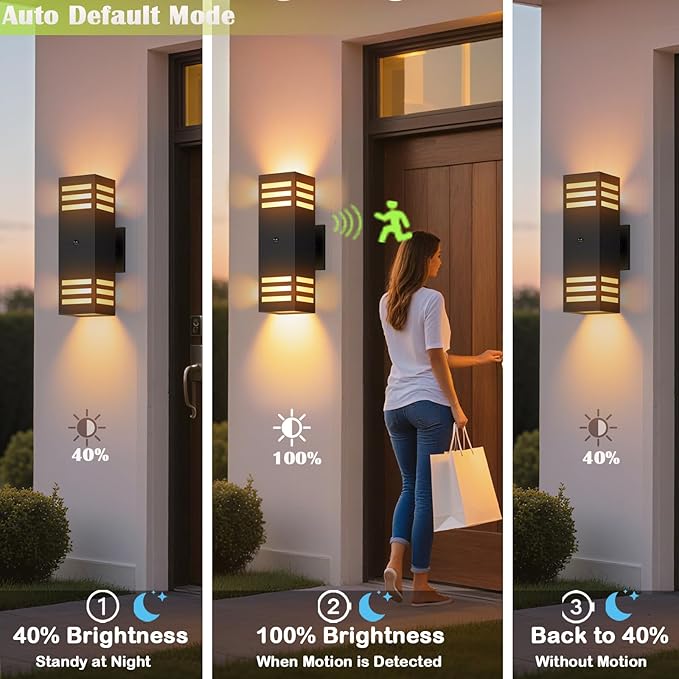 Motion Sensor Outdoor Wall Lights, Dusk to Dawn Exterior Light Fixture - Image 5