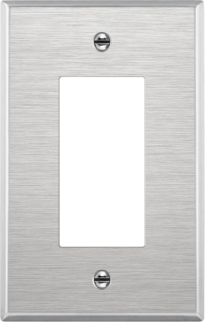 ENERLITES Decorator Switch or Outlet Metal Wall Plate, 430 Stainless Steel by Enerlites