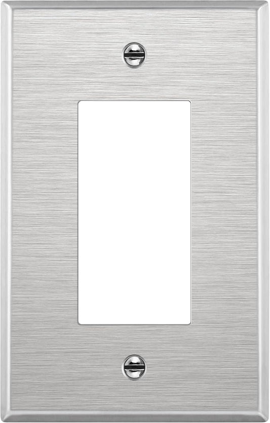 ENERLITES Decorator Switch or Outlet Metal Wall Plate, 430 Stainless Steel by Enerlites