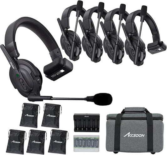 Accsoon Como MIC02-1H4R Wireless Headset Intercom System 5-Person Full Duplex by Accsoon