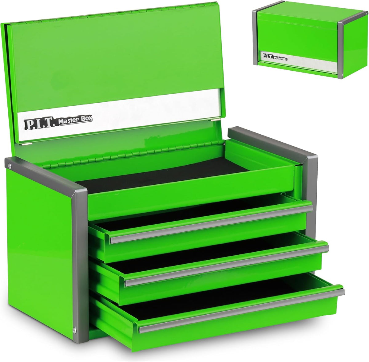 p.i.t. mini tool box,3 drawers small metal toolbox, main product view