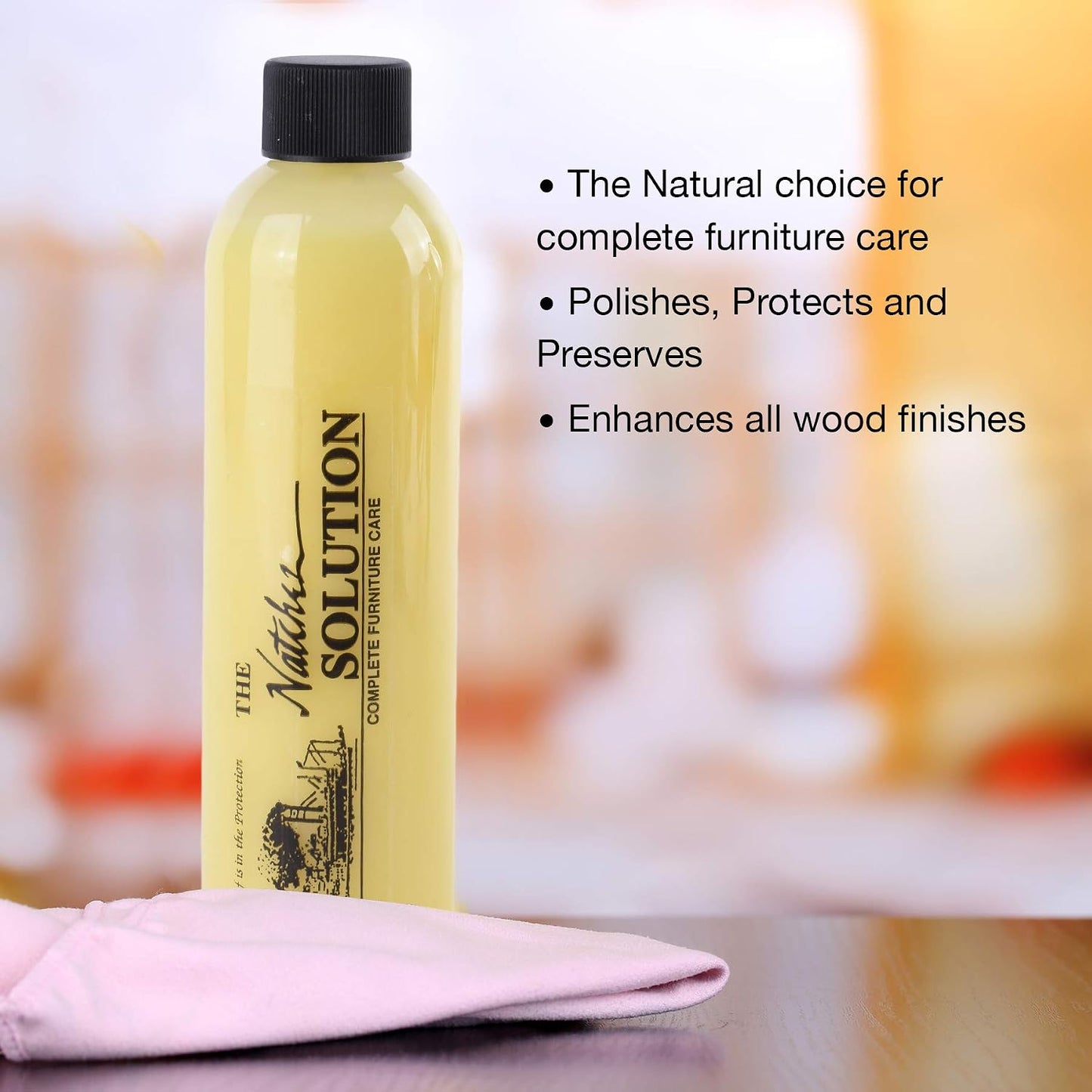 Natchez Solution Complete Furniture Care: All Natural Wood Cleaner and Polish- Replenishes and Restores Wooden Furniture (8 oz)